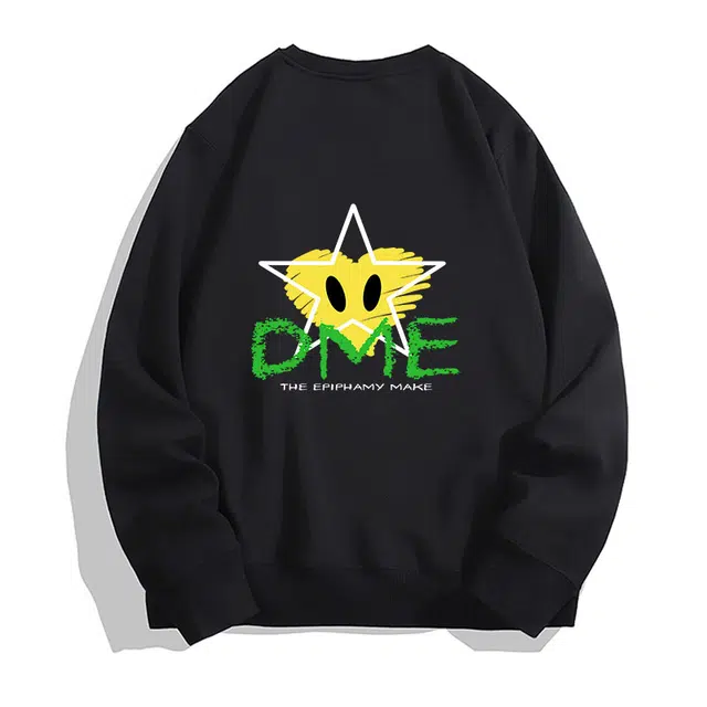 【dme】 宽松纯色字母重磅长袖卫衣 男女同款