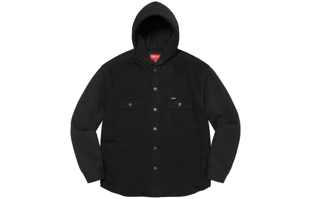 Supreme FW22 Week 12 Fleece Hooded Denim Shirt Logo