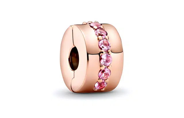 Pandora Radiant Pink Ring Rose Gold Clip