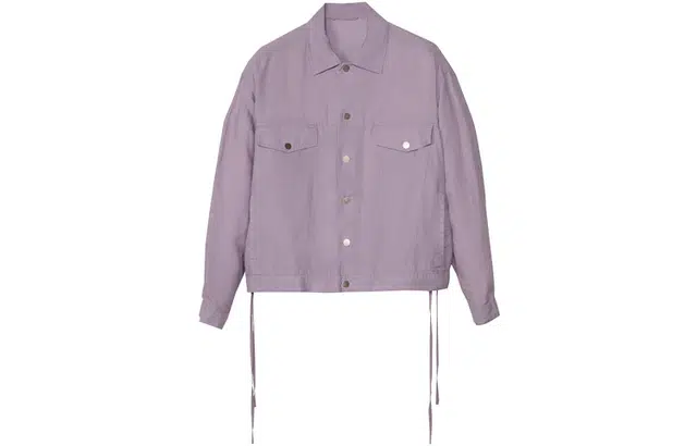 速写 纯色复古短款长袖夹克外套 男女同款