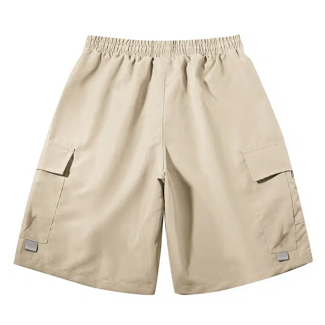 纳趣 美式薄款多口袋直筒系带五分工装短裤 男款