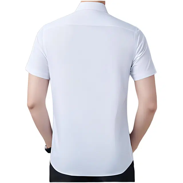 大白鲨 男士衬衣易打理短袖高级寸休闲商务正装修身轻奢衬衫 男款