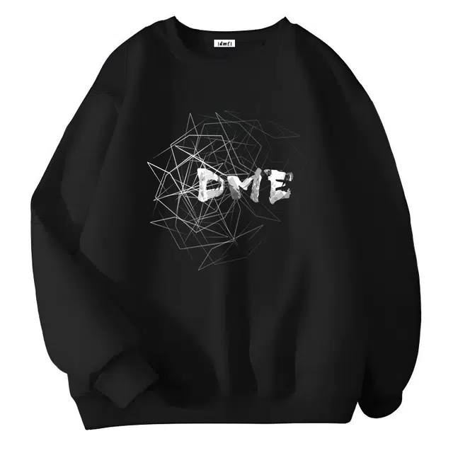 【dme】 美式高街字母图案创意潮流几何图形宽松休闲圆领长袖卫衣 男女同款