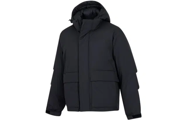 PUMA Logo Print Hoodie Jacket Black