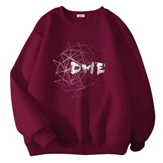 【dme】 美式高街字母图案创意潮流几何图形宽松休闲圆领长袖卫衣 男女同款