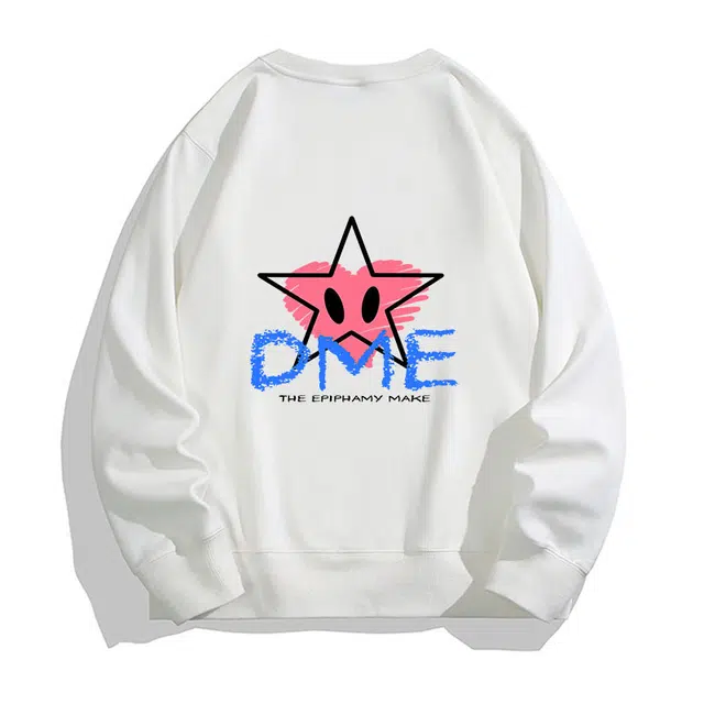 【dme】 宽松纯色字母重磅长袖卫衣 男女同款