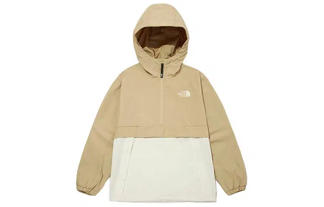 The North Face Half-Zip Colorblock Hoodie Jacket Khaki