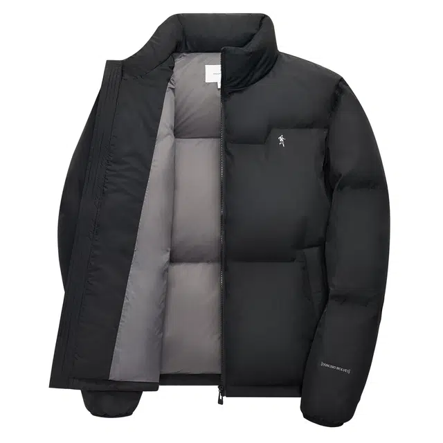 与狼共舞 百搭宽松纯色保暖加绒加厚直筒舒适面包服羽绒服 男款