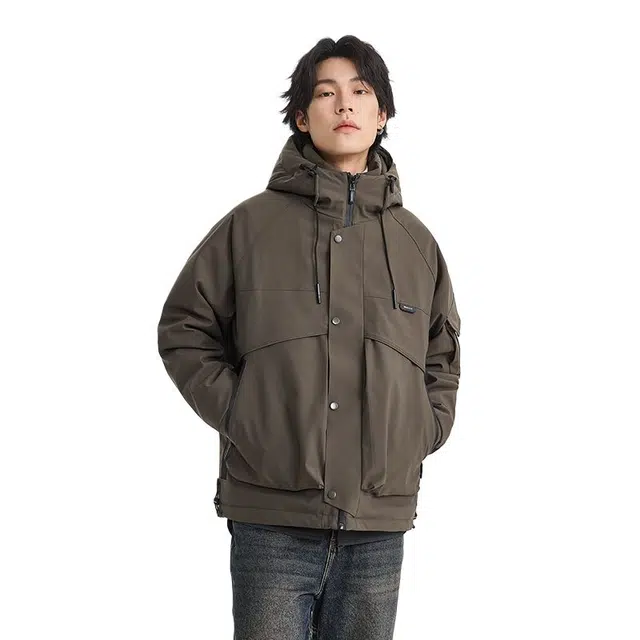 【dme】 户外机能防风防水工装连帽保暖羽绒服 男女同款