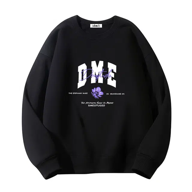 【dme】 百搭简约美式重磅宽松休闲纯色长袖卫衣 男女同款