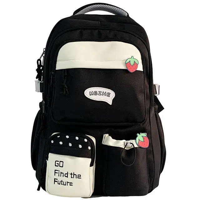 醇龙 可爱书包女初中生高颜值小众设计感背包高中生 帆布 双肩包 常规 女款 多色