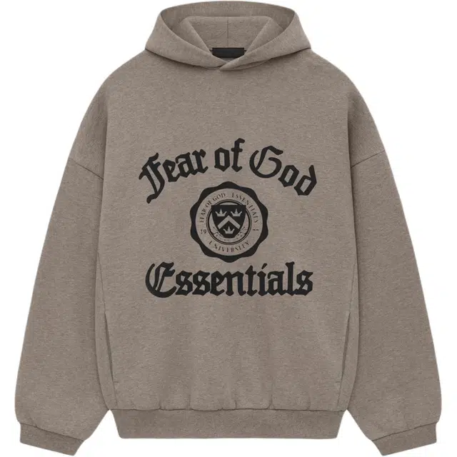 Fear of God Essentials Heavy Fleece Vintage Shrunken Hoodie Heather Gray