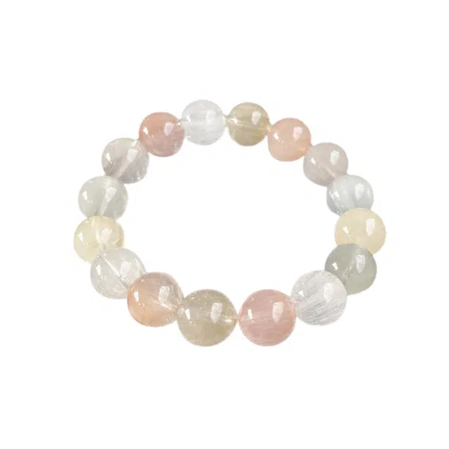 龙弗 【疗愈之石】心灵疗愈纯净之选好事连连心想事成成功上岸新中式经典设计经典大气时尚手饰好运饰品天然 粉水晶 手串 女款