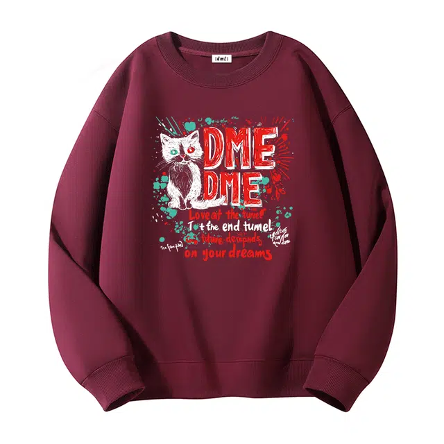 【dme】 宽松字母重磅落肩休闲百搭长袖卫衣 男女同款