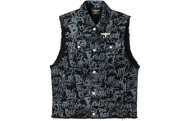 Boy London SS23 Graffiti Print Vest Black
