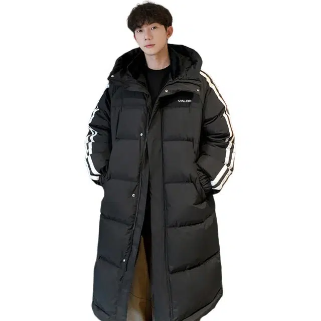 雅鹿 国潮户外通勤纯色经典加厚防风保暖连帽宽松长款羽绒服 男女同款