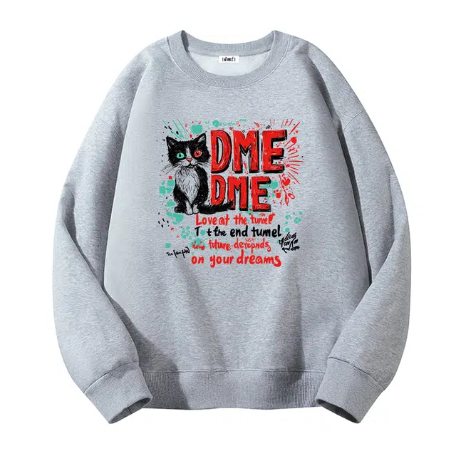 【dme】 宽松字母重磅落肩休闲百搭长袖卫衣 男女同款