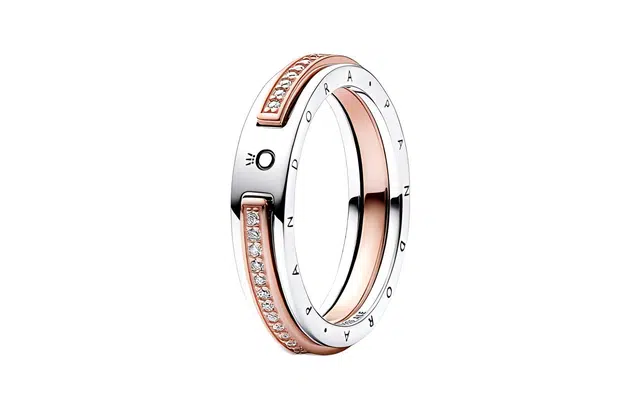 Pandora Classic Two-Tone Pavé Ring