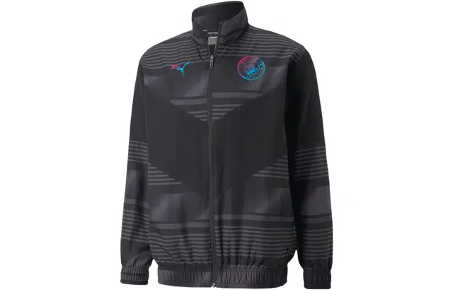 PUMA Mcfc Prematch Jacket Logo