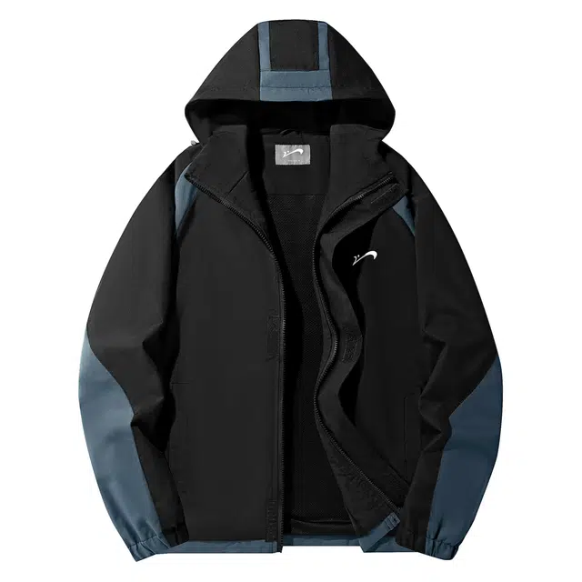 贵人鸟 拼色防风风衣耐磨连帽拉链百搭冲锋夹克外套 男女同款