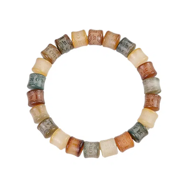 素于 国潮新中式高级感文玩盘玩招财纳福复古风文艺风八方来财考试考研考公上岸转运节节高升#好运 白玉菩提 手串 男女同款情侣款