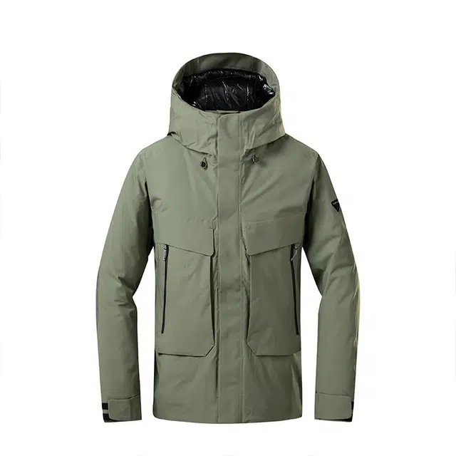 探路者 纯色口袋拉链羽绒内胆冲锋衣 男款