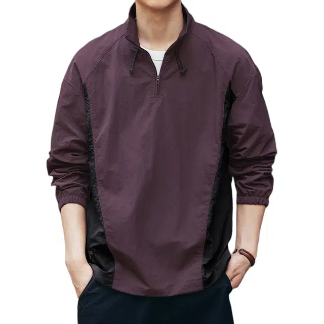 格蓝鹿 潮牌休闲松弛感半拉链极简美式英伦风版型天花板户外长袖衬衫 男女同款