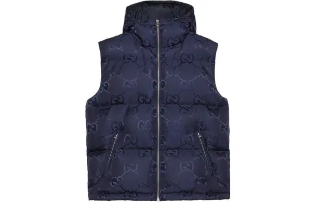 GUCCI Logo Print Sleeveless Vest Navy
