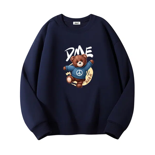 【dme】 美式复古潮牌玩偶插画风潮流宽松圆领百搭舒适中性风休闲卫衣 男女同款