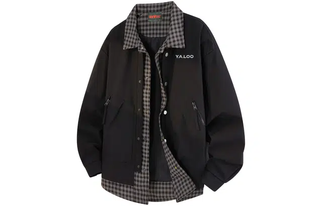 雅鹿 美式复古高街格子条纹保暖百搭舒适休闲宽松夹克外套 男女同款