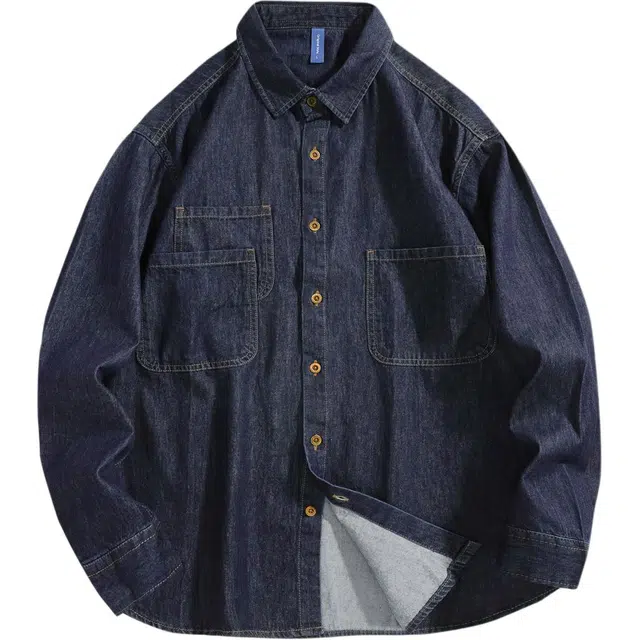 格蓝鹿 潮牌松弛感休闲极简风美式工装长袖衬衫 男女同款