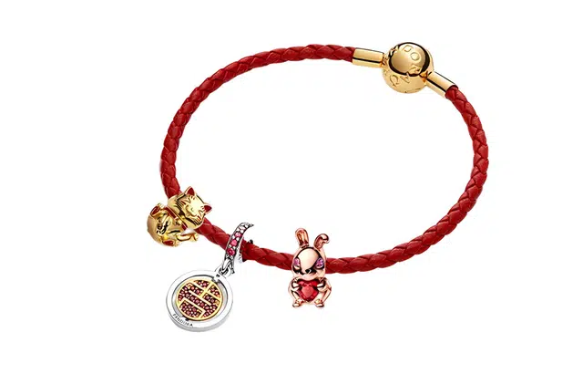 Pandora Bracelet Set Red Rope