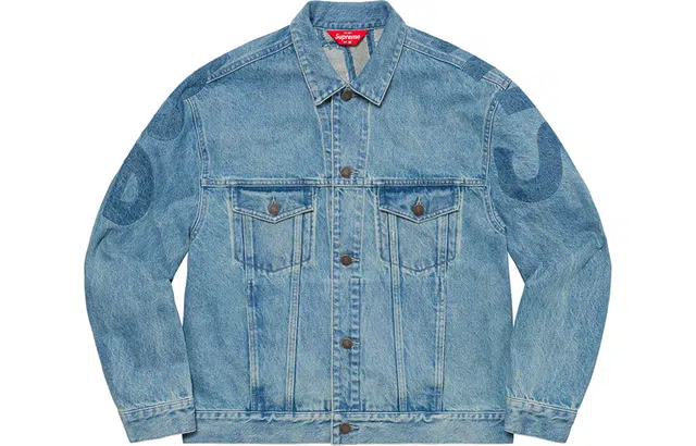 Supreme Inset Logo Denim Trucker Jacket
