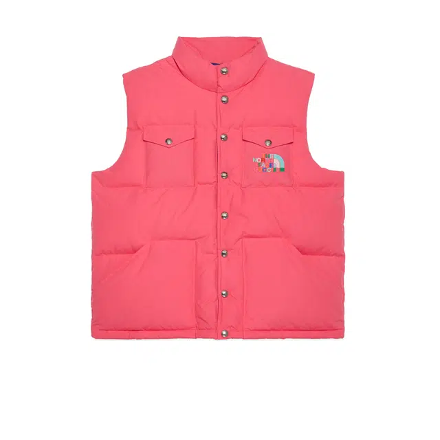 Gucci x The North Face Logo Embroidered Vest Pink