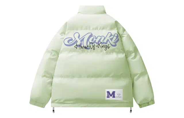 王者荣耀 梦奇款 美式复古加厚面包服立领简约宽休闲舒适棉服 男女同款 清风绿