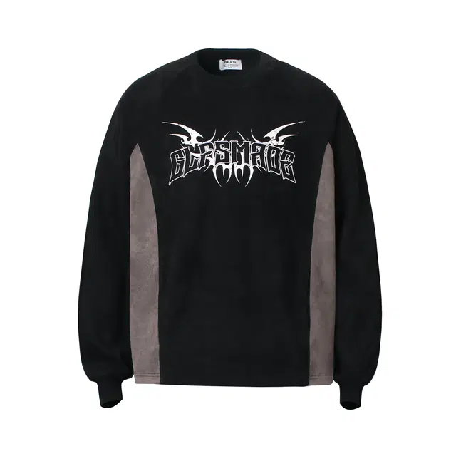 木林森 美式高街复古拼接拼色刺绣字母设计口袋麂皮绒高品质百搭通勤宽松休闲落肩袖圆领卫衣 男女同款