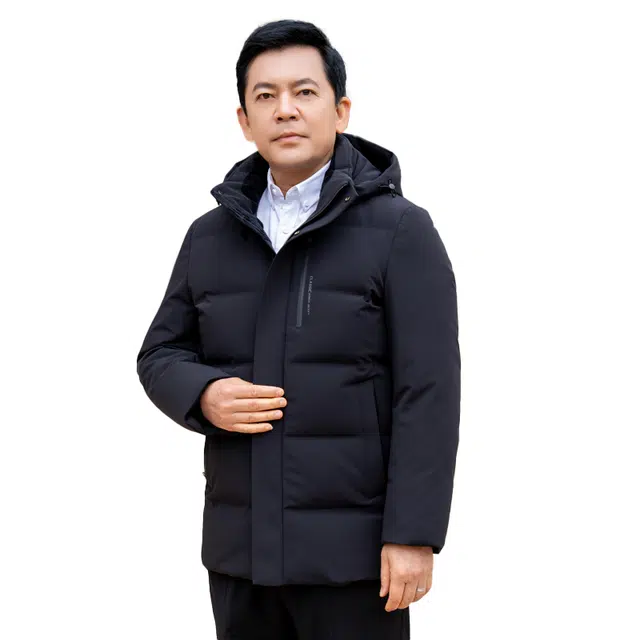 雅鹿 连帽加厚舒适合身保暖羽绒服 男款