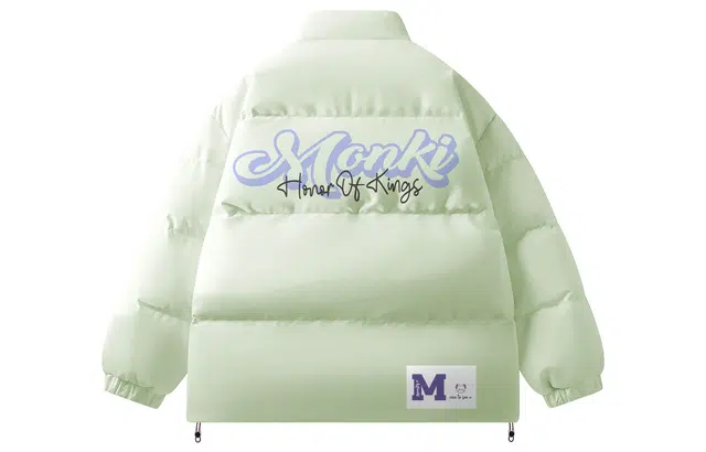 王者荣耀 梦奇款 美式复古加厚面包服立领简约宽休闲舒适棉服 男女同款 清风绿