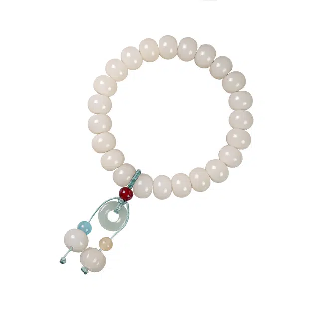 素于 国潮新中式轻奢高级感文玩盘玩佛珠念珠招财纳福节节高升诸事顺遂八方来财#好运 白玉菩提 手串 男女同款情侣款