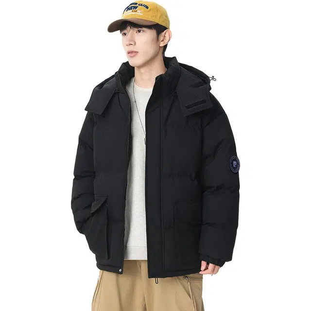 费尔岛上的猫 个性山系户外连帽加绒加厚抗寒保暖棉服 男女同款