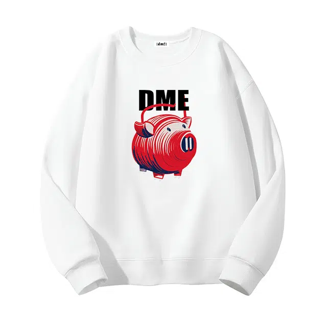 【dme】 美式复古潮牌动物字母印花潮流宽松圆领百搭舒适休闲卫衣 男女同款