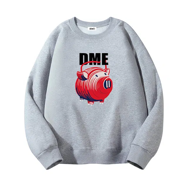 【dme】 美式复古潮牌动物字母印花潮流宽松圆领百搭舒适休闲卫衣 男女同款