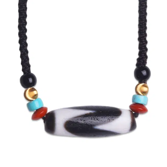 妍韵珠宝 虎牙天珠 藏式国潮吉祥福禄 玛瑙 玉石吊坠 男女同款情侣款