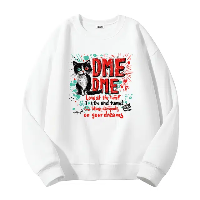 【dme】 宽松字母重磅落肩休闲百搭长袖卫衣 男女同款