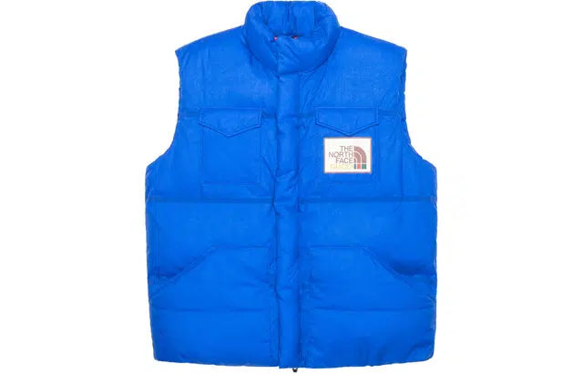 Gucci x The North Face Logo Down Vest Blue