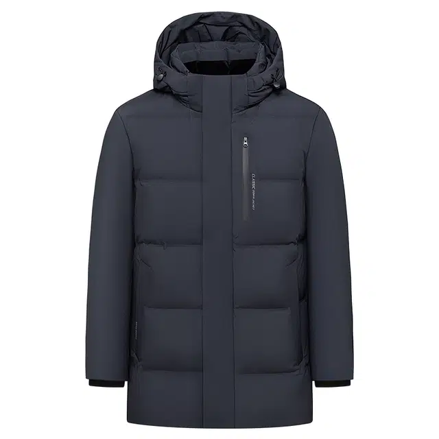 雅鹿 连帽加厚舒适合身保暖羽绒服 男款
