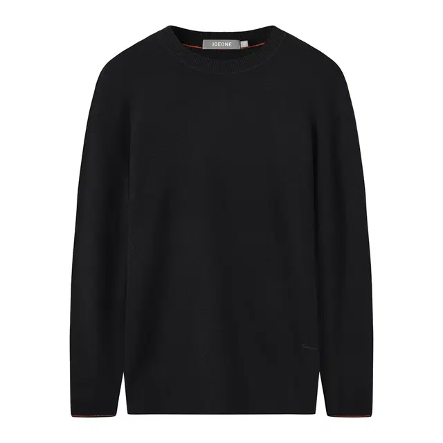 九牧王男裤专家 商务休闲纯色简约日常百搭通勤舒适亲肤柔软长袖针织衫 男款 黑色