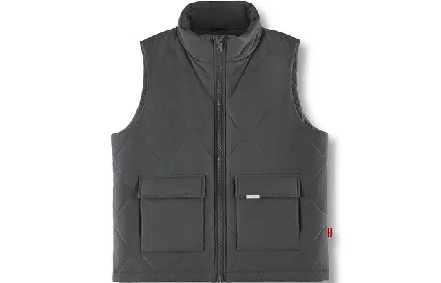 华人青年 纯色休闲棉服马甲 男女同款