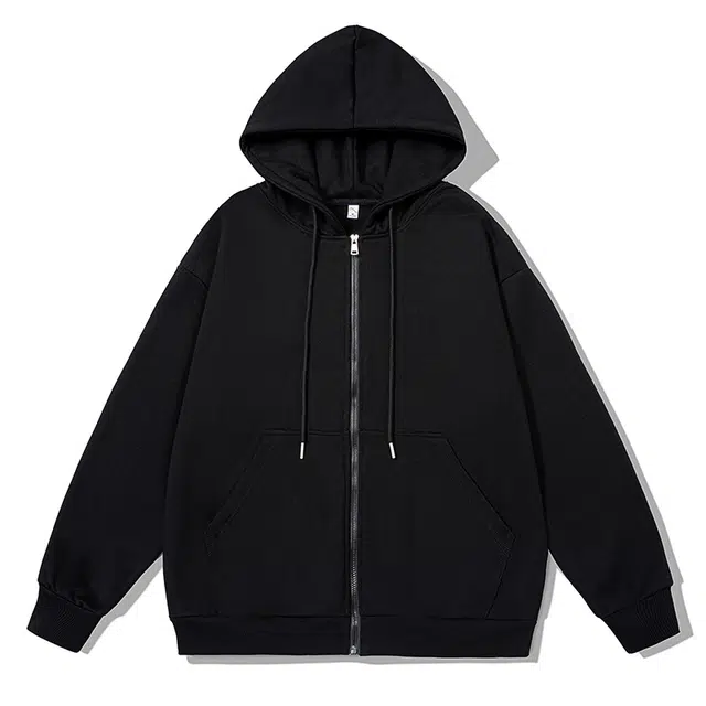 北极绒 连帽开衫纯色舒适时尚青少年休闲潮流简约户外卫衣 男款