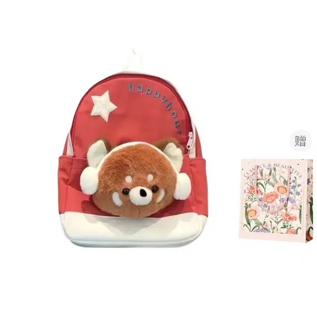 捷朗仕 可爱通勤毛绒动物时尚百搭 尼龙布 双肩包 男女同款情侣款 多色